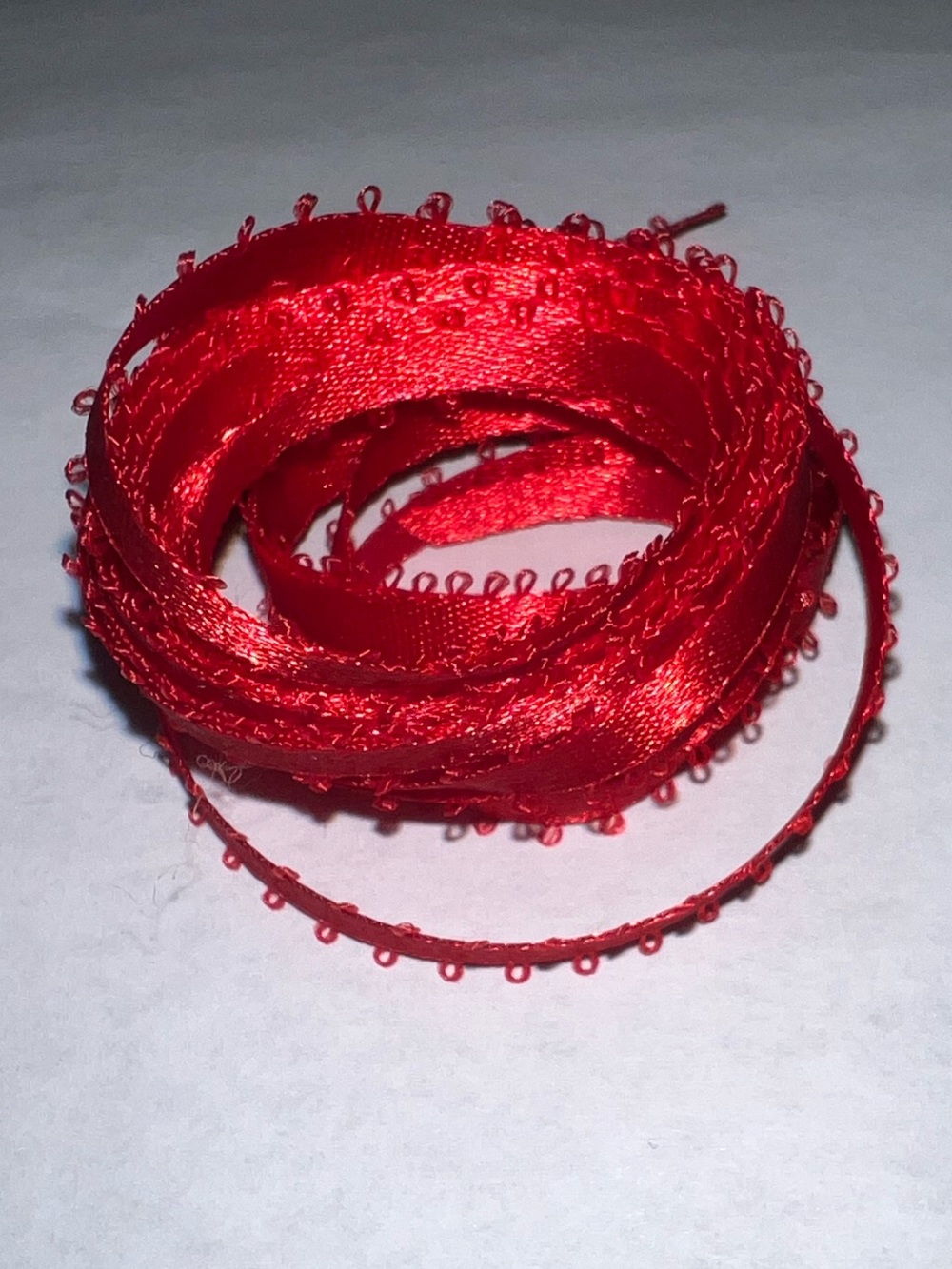 Vintage Decorative Age Ref Feather Edged Satin Ribbon 3/16” Trim 2+ YD Craft